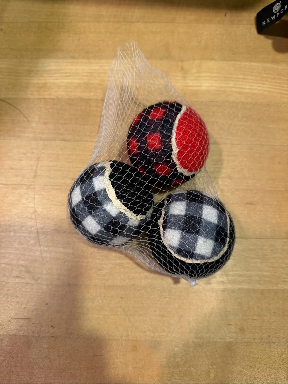 Holiday Plaid Tennis Balls Pack of 3